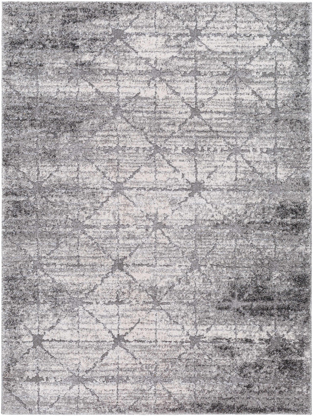 Tyree Distressed Gray Trellis Area Rug - Ornate Home
