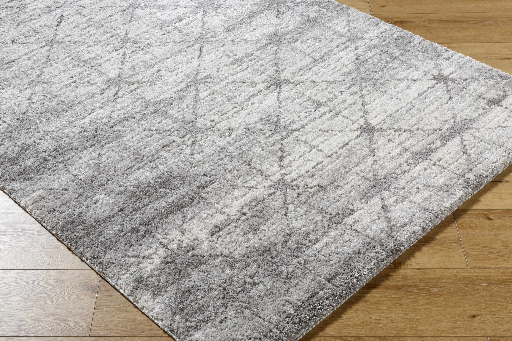 Tyree Distressed Gray Trellis Area Rug - Ornate Home