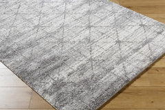 Tyree Distressed Gray Trellis Area Rug - Ornate Home