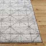 Tyree Distressed Gray Trellis Area Rug - Ornate Home