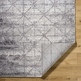 Tyree Distressed Gray Trellis Area Rug - Ornate Home