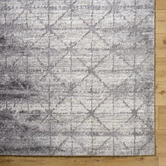 Tyree Distressed Gray Trellis Area Rug - Ornate Home