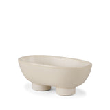 Tyren Cream Glazed Decorative Oblong Ceramic Bowl - Ornate Home