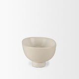 Tyren Cream Glazed Decorative Oblong Ceramic Bowl - Ornate Home