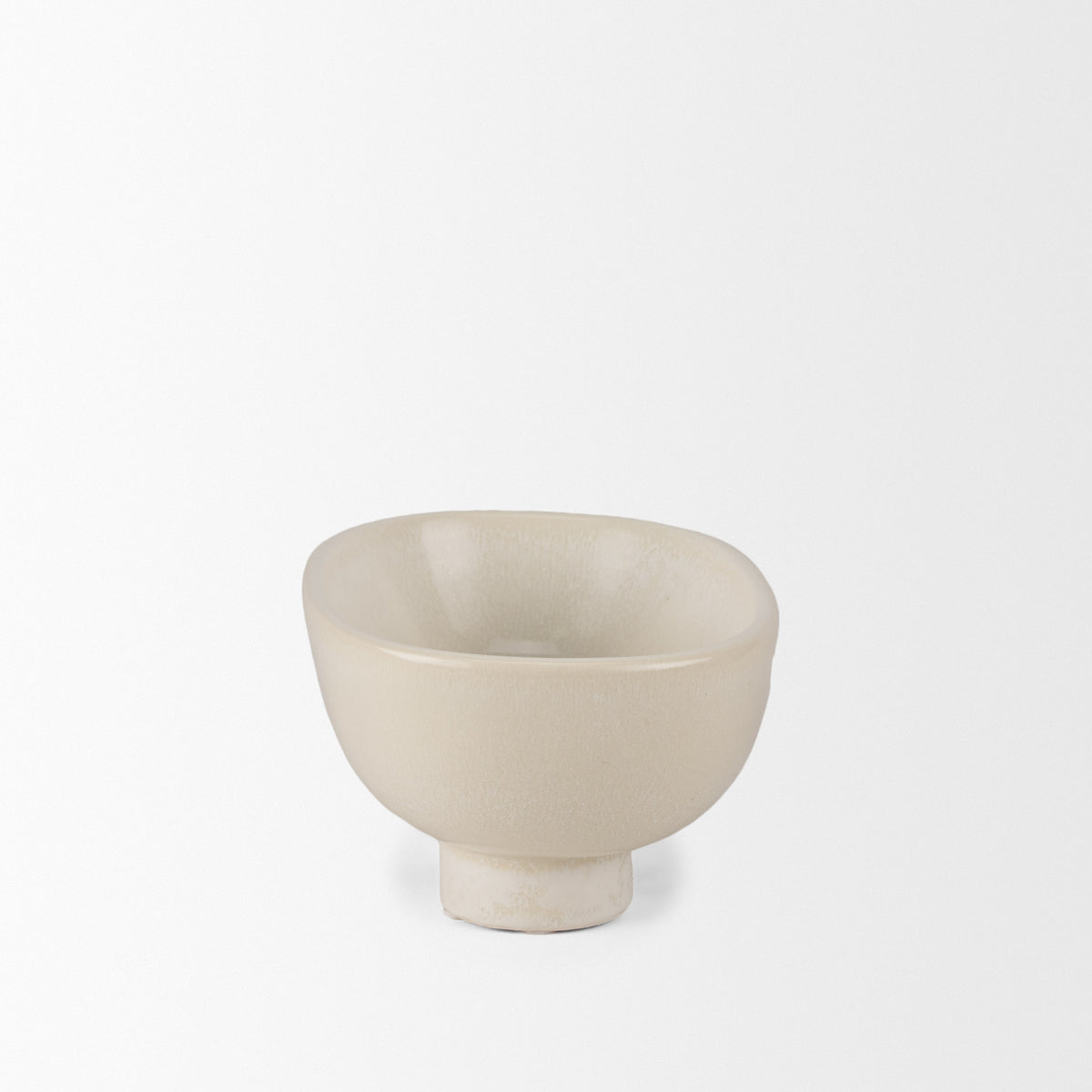 Tyren Cream Glazed Decorative Oblong Ceramic Bowl - Ornate Home