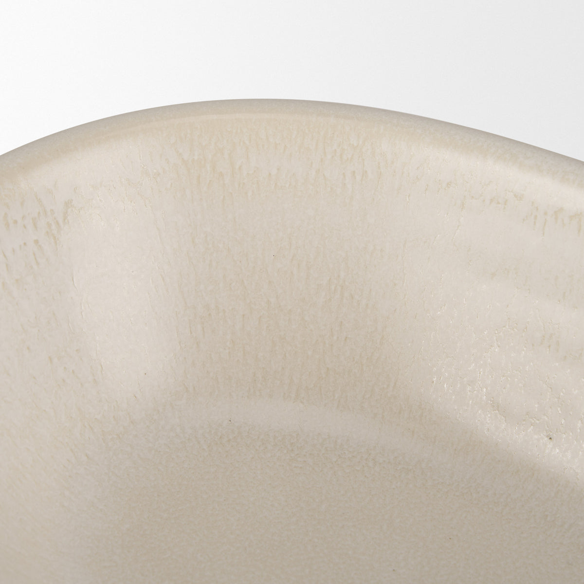 Tyren Cream Glazed Decorative Oblong Ceramic Bowl - Ornate Home