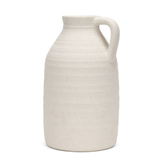 Tyrus Matte White Large Textured with Speckling Ceramic Vase - Ornate Home