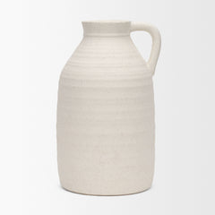 Tyrus Matte White Large Textured with Speckling Ceramic Vase - Ornate Home