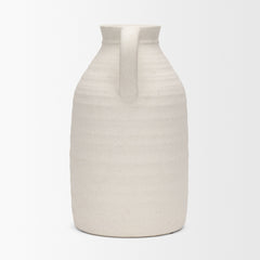Tyrus Matte White Large Textured with Speckling Ceramic Vase - Ornate Home