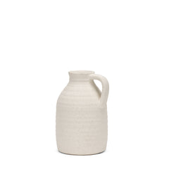 Tyrus Matte White Medium Textured with Speckling Ceramic Vase - Ornate Home