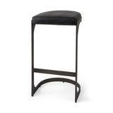 Tyson Black Leather with Metal Frame Bar Stool - Ornate Home