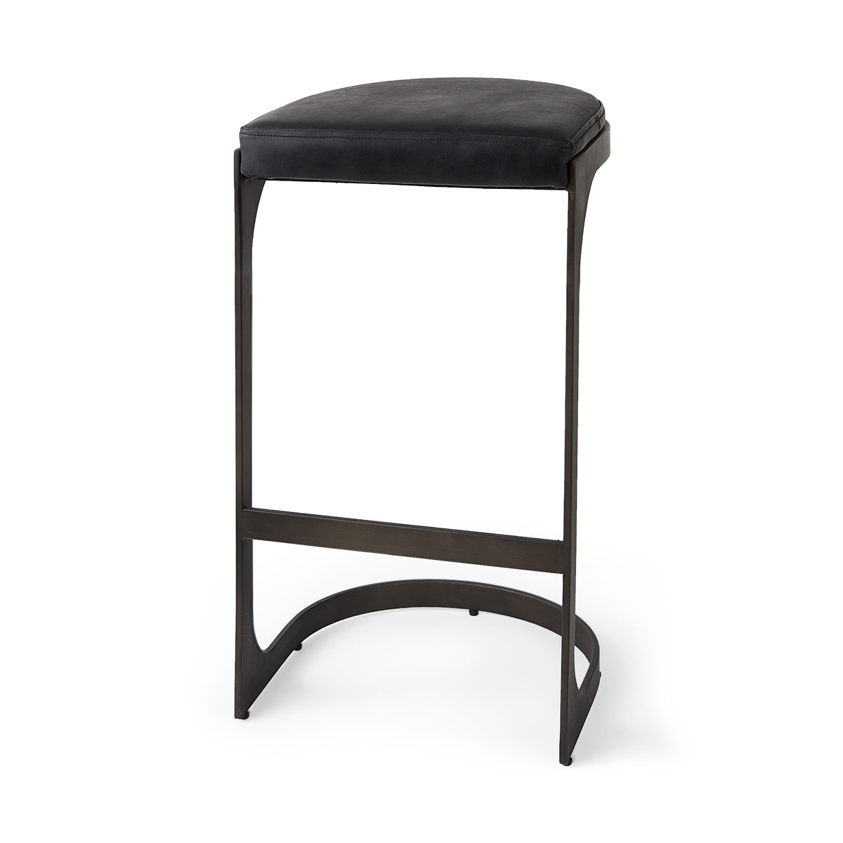 Tyson Black Leather with Metal Frame Bar Stool - Ornate Home