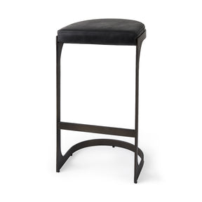 Tyson Black Leather with Metal Frame Bar Stool - Ornate Home