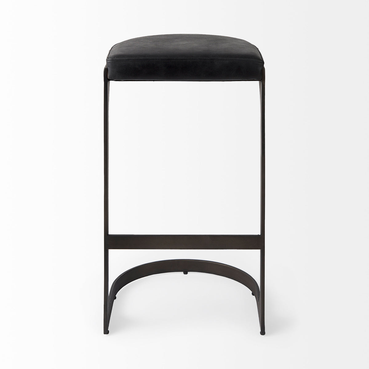 Tyson Black Leather with Metal Frame Bar Stool - Ornate Home