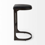 Tyson Black Leather with Metal Frame Bar Stool - Ornate Home