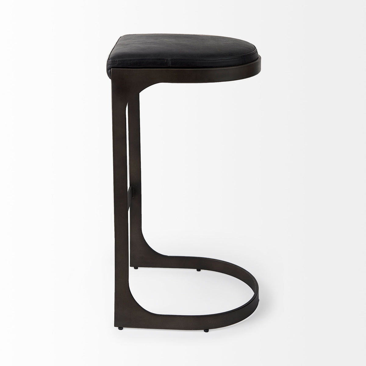 Tyson Black Leather with Metal Frame Bar Stool - Ornate Home