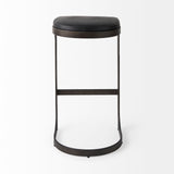 Tyson Black Leather with Metal Frame Bar Stool - Ornate Home