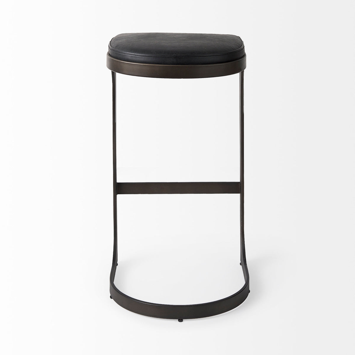Tyson Black Leather with Metal Frame Bar Stool - Ornate Home