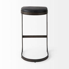 Tyson Black Leather with Metal Frame Bar Stool - Ornate Home