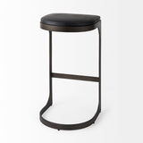 Tyson Black Leather with Metal Frame Bar Stool - Ornate Home