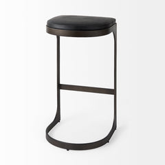 Tyson Black Leather with Metal Frame Bar Stool - Ornate Home