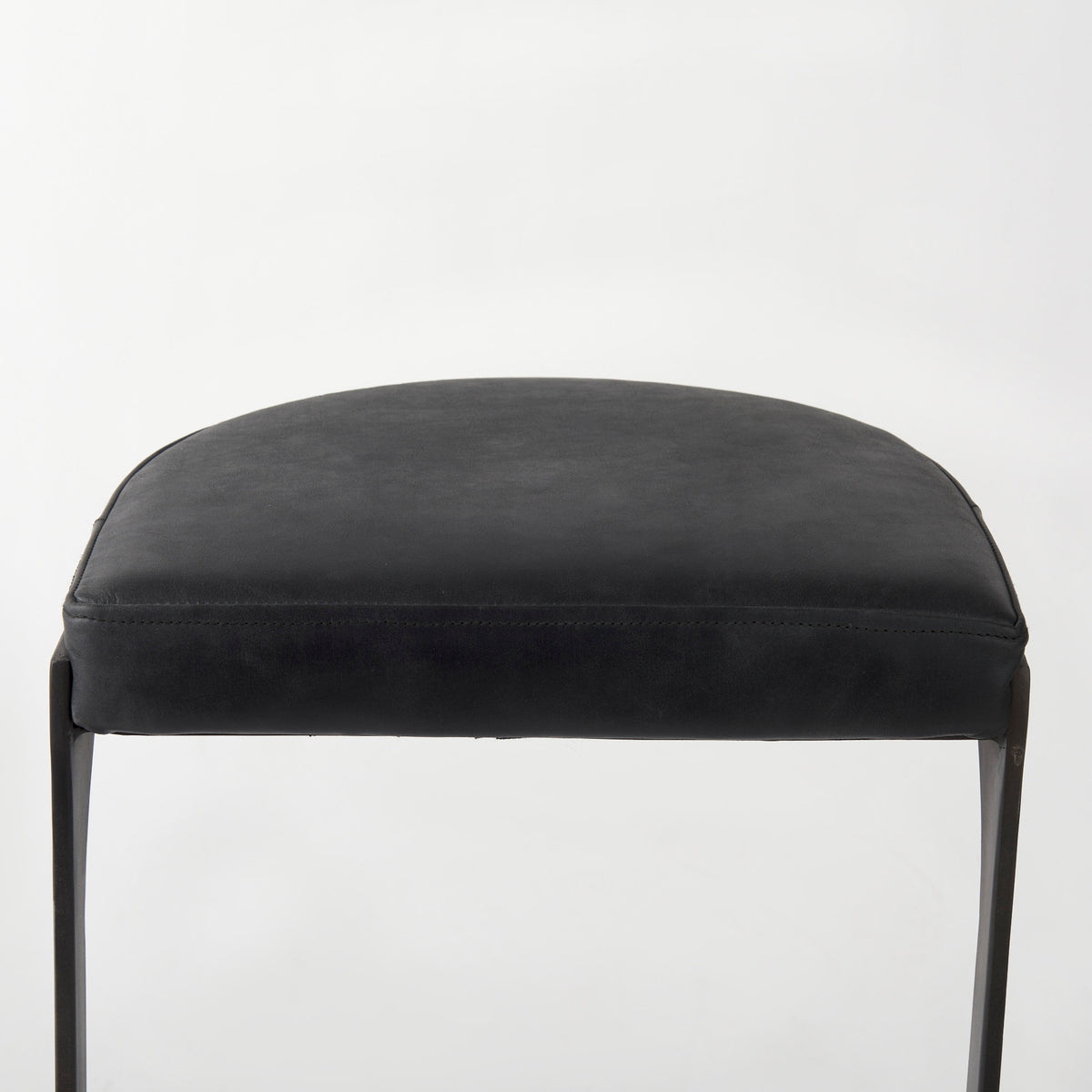 Tyson Black Leather with Metal Frame Bar Stool - Ornate Home