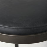 Tyson Black Leather with Metal Frame Bar Stool - Ornate Home