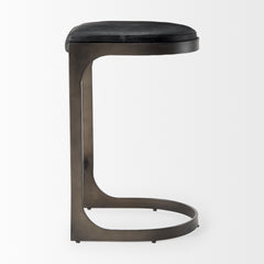 Tyson Black Leather with Metal Frame Counter Stool - Ornate Home