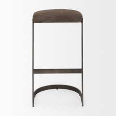 Tyson Brown/Gray Suede with Metal Frame Bar Stool - Ornate Home
