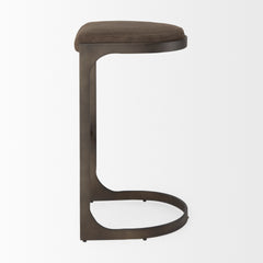 Tyson Brown/Gray Suede with Metal Frame Bar Stool - Ornate Home