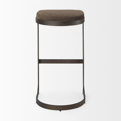 Tyson Brown/Gray Suede with Metal Frame Bar Stool - Ornate Home