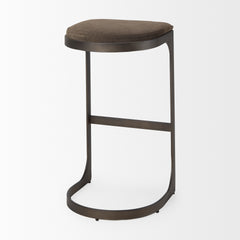 Tyson Brown/Gray Suede with Metal Frame Bar Stool - Ornate Home