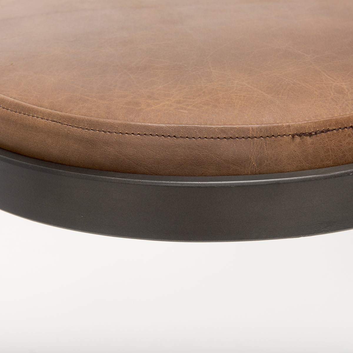 Tyson Brown Leather with Metal Frame Counter Stool - Ornate Home