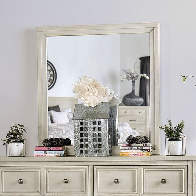 Tywyn Antique White Mirror - Ornate Home