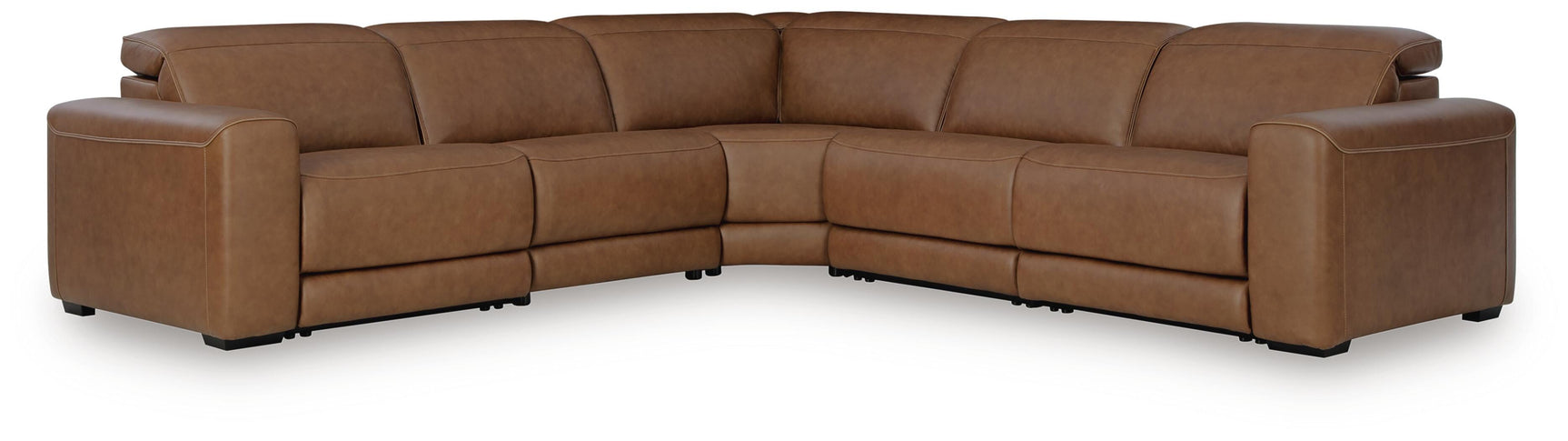 Magic Man Caramel 5-Piece Power Reclining Sectional