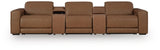 Rally-Up Caramel 5-Piece Power Reclining Sectional with 2 Consoles (Online Special Price)