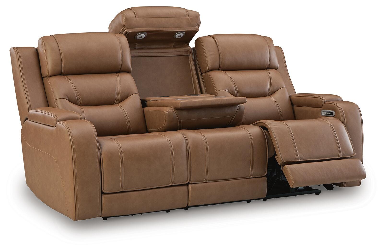 Knightington Caramel Power Reclining Sofa, Loveseat and Recliner (Online Special Price)