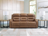 Dreamer Caramel Power Reclining Sofa with Audio Seating