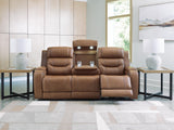 Dreamer Caramel Power Reclining Sofa with Audio Seating