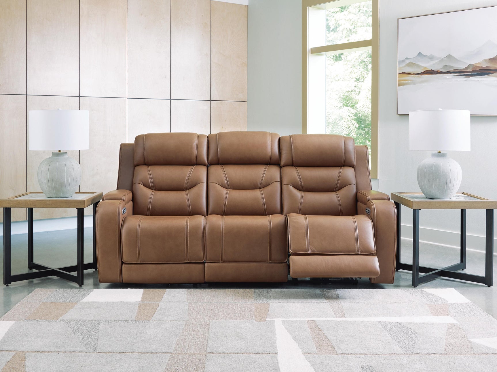 Dreamer Caramel Power Reclining Sofa with Audio Seating (Online Special Price)