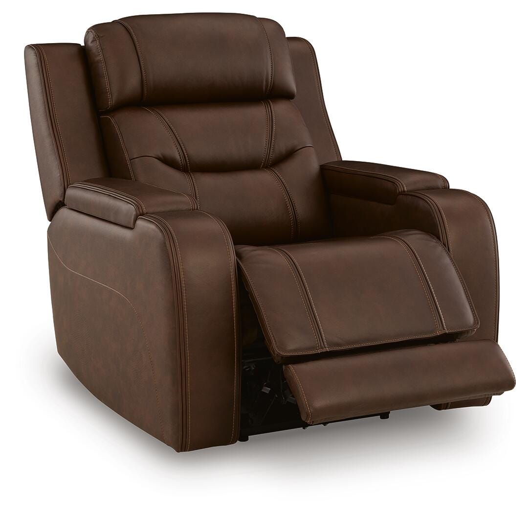 Dreamer Brown Power Recliner with Audio Seating