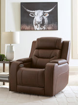 Dreamer Brown Power Recliner with Audio Seating
