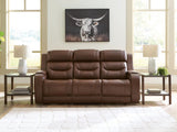 Dreamer Brown Power Reclining Sofa with Audio Seating
