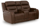 Dreamer Brown Power Reclining Loveseat with Audio Seating (Online Special Price)