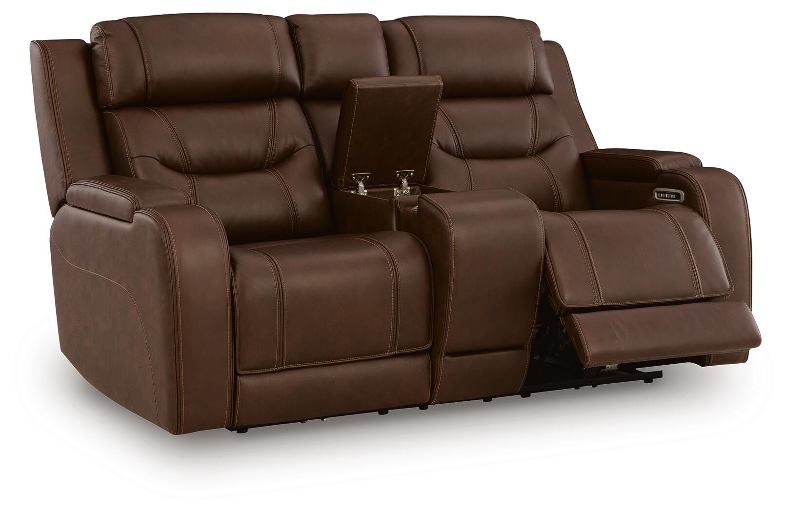 Dreamer Brown Power Reclining Loveseat with Audio Seating (Online Special Price)