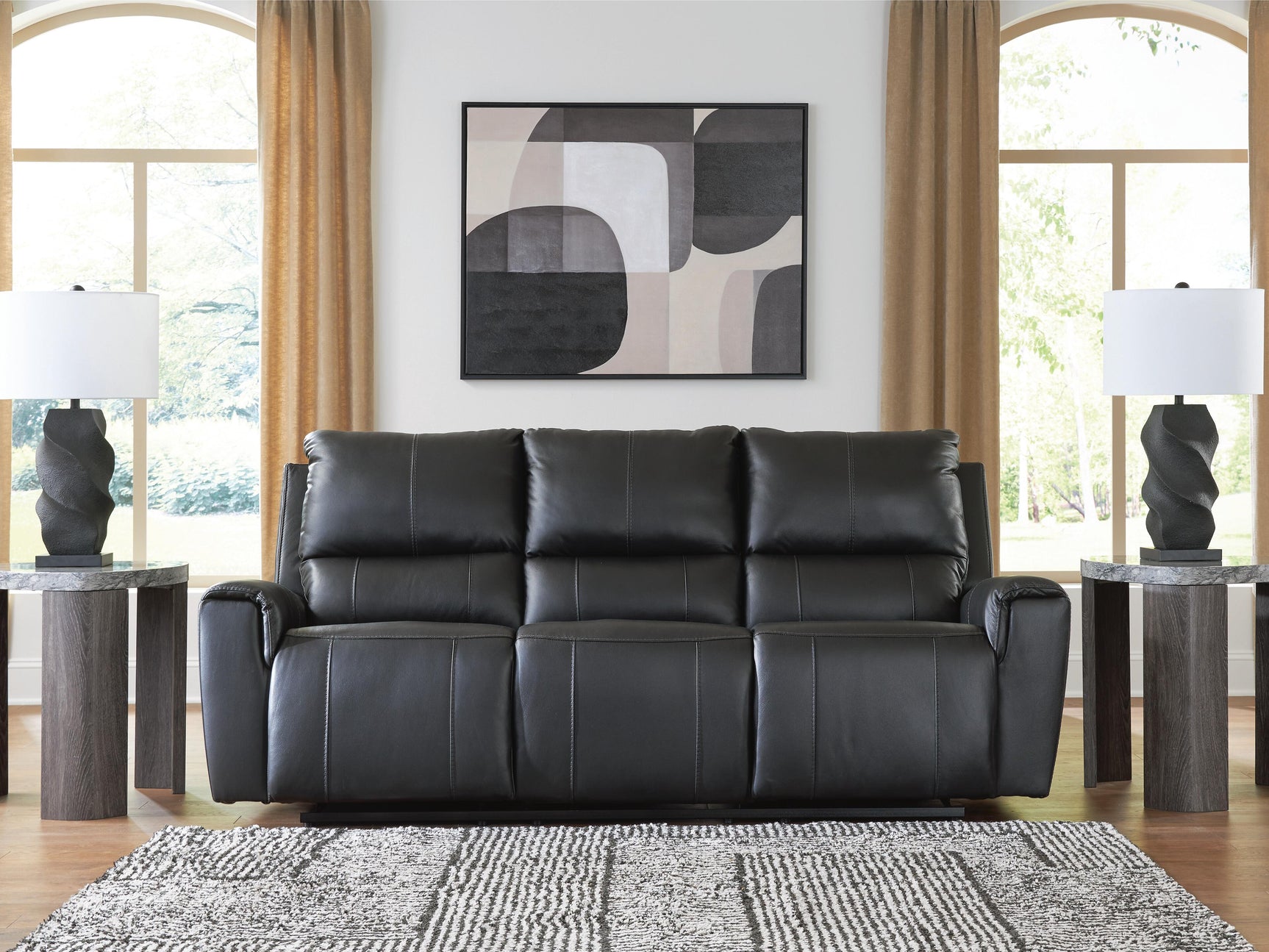 Danemere Black Reclining Sofa