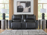 Danemere Black Reclining Loveseat with Console (Online Special Price)
