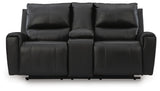 Danemere Black Reclining Loveseat with Console (Online Special Price)