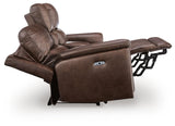 Beryton Espresso Power Reclining Loveseat with Console (Online Special Price)