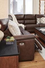 Beryton Espresso 5-Piece Power Reclining Sectional